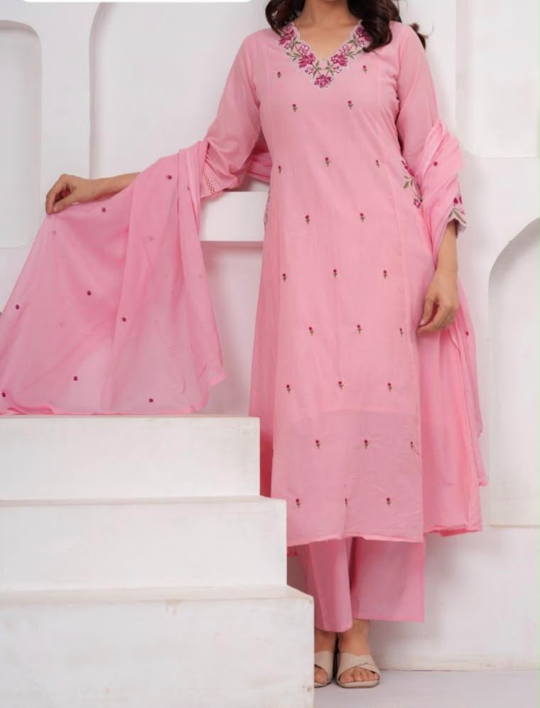 Blush Petal Cotton Suit Set Main image