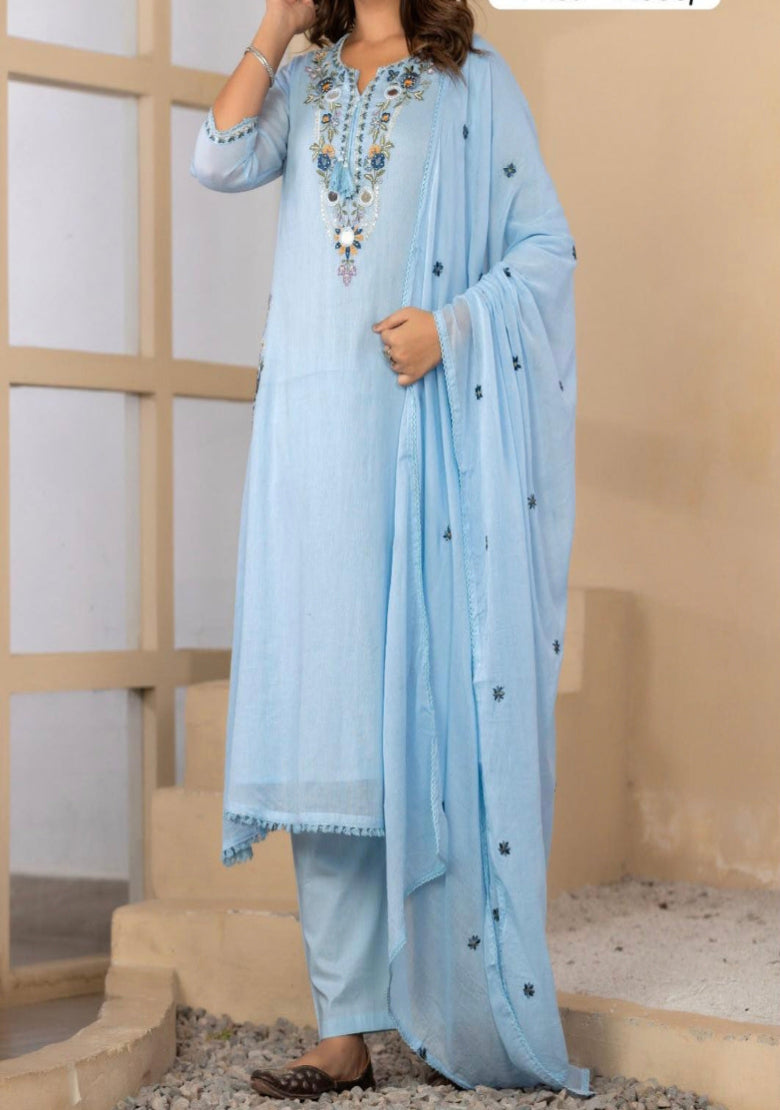 Sky Mul Cotton Suit Set Main image